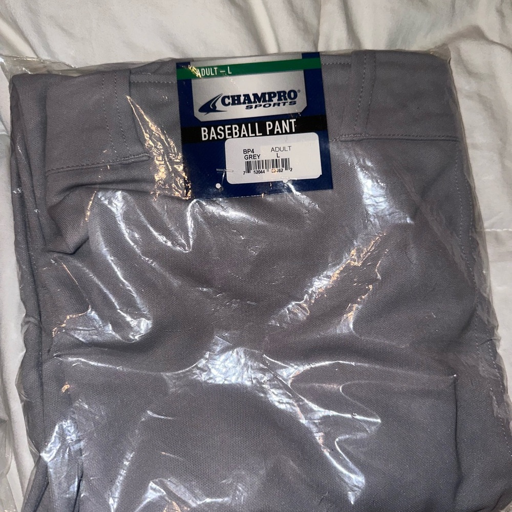 New in package Champro Men's Gray Baseball Pants